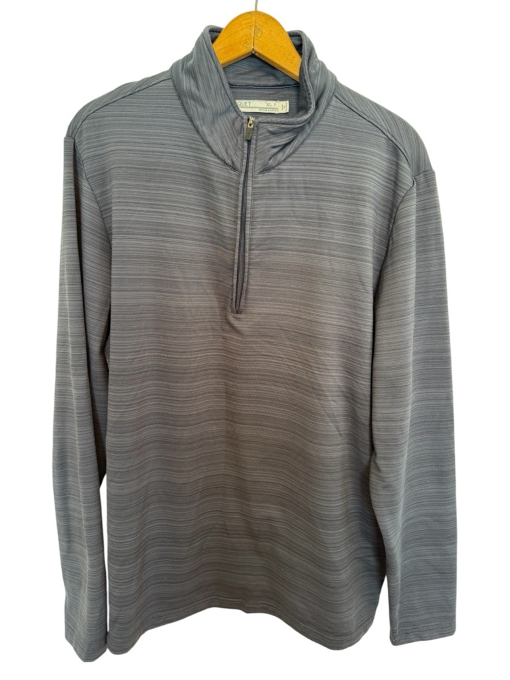 Criquet Men’s Performance Light Gray Quarter-Zip Textured Pullover Sz XL